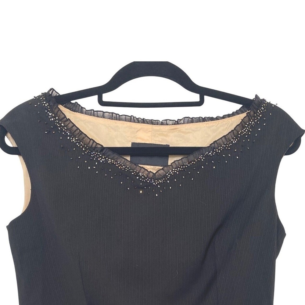 tête-a-tete Black Embellished Cropped Evening Blouse Women's‎ size small